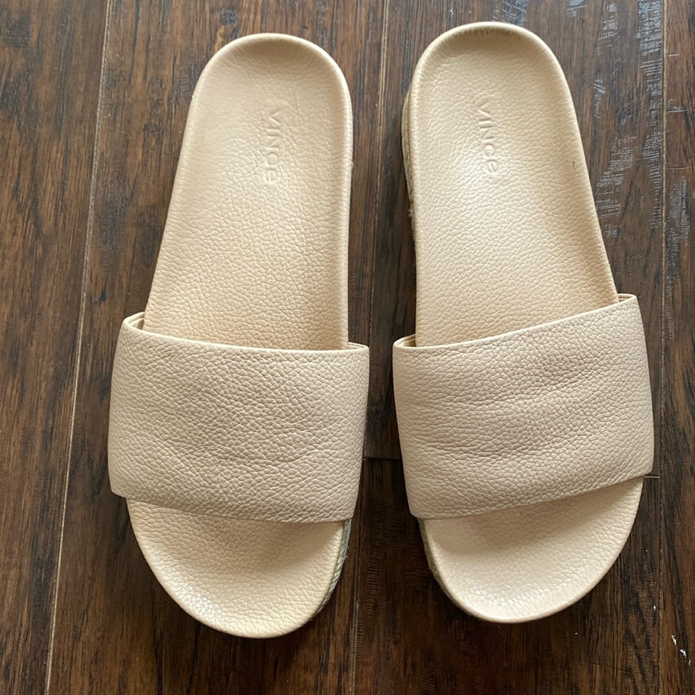 Vince Beige Slide Sandals